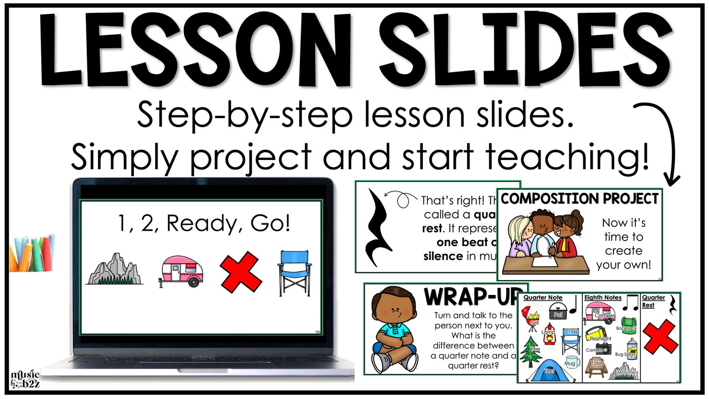 Quarter Rest Unit Elementary Music Lesson Activity Composition Worksheets