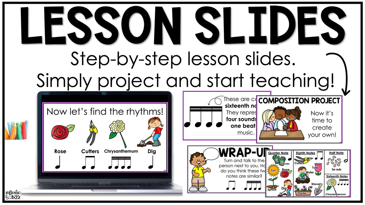 Sixteenth Notes Unit Elementary Music Lesson Activity Composition Worksheets