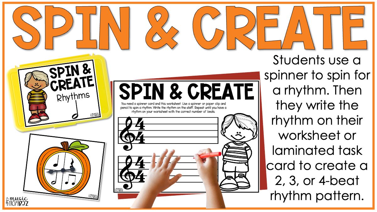Fall Rhythm Task Cards Elementary Music Centers Lessons & Activities for Autumn