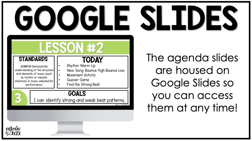 Daily Agenda Slides Google Slides Elementary Music Lesson Plan Template Editable