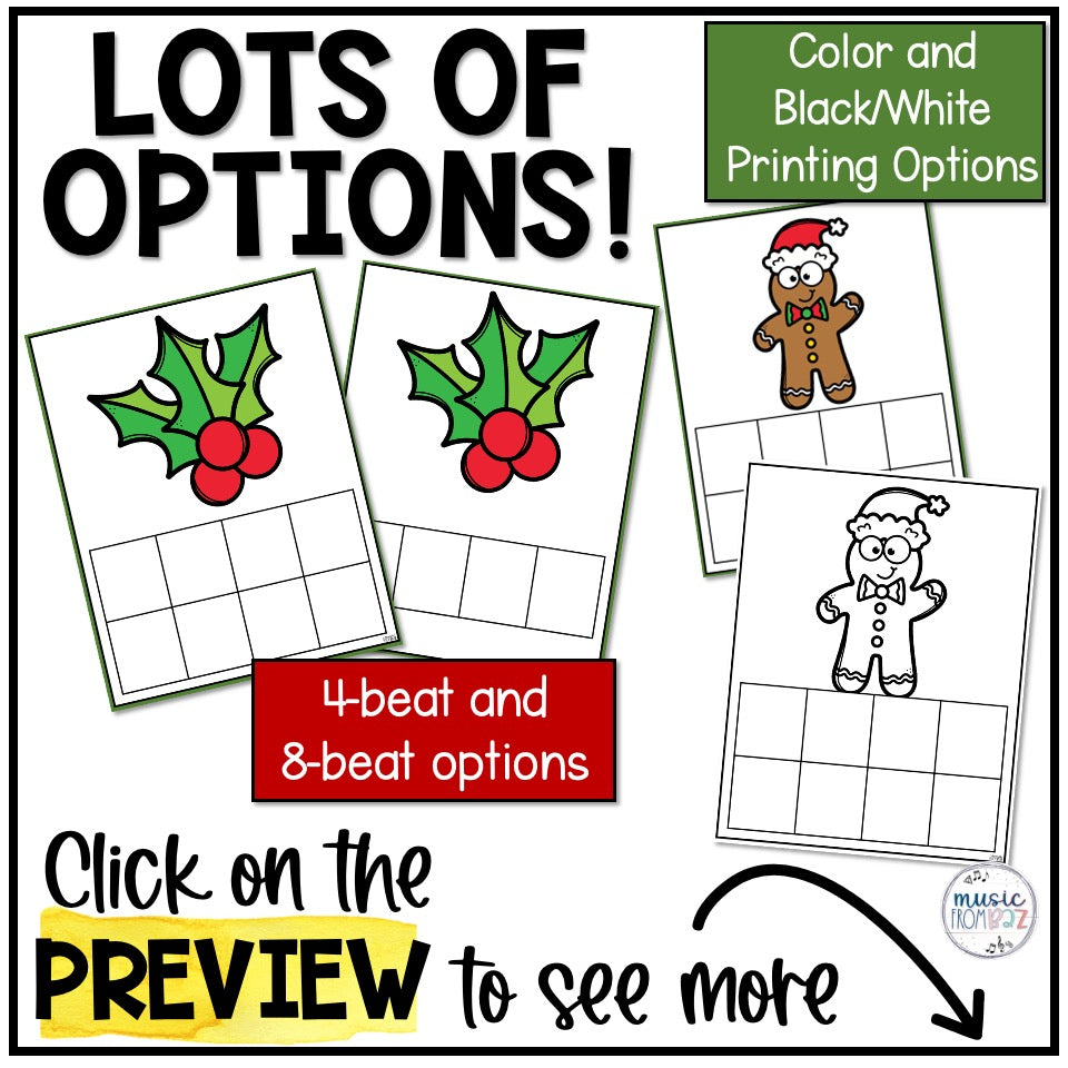 Christmas Music Rhythm Charts Rhythm Worksheet Music Worksheets Elementary Music