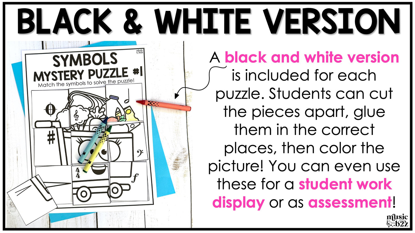 Music Symbols Mystery Puzzles Elementary Music Centers Sub Plans Activities