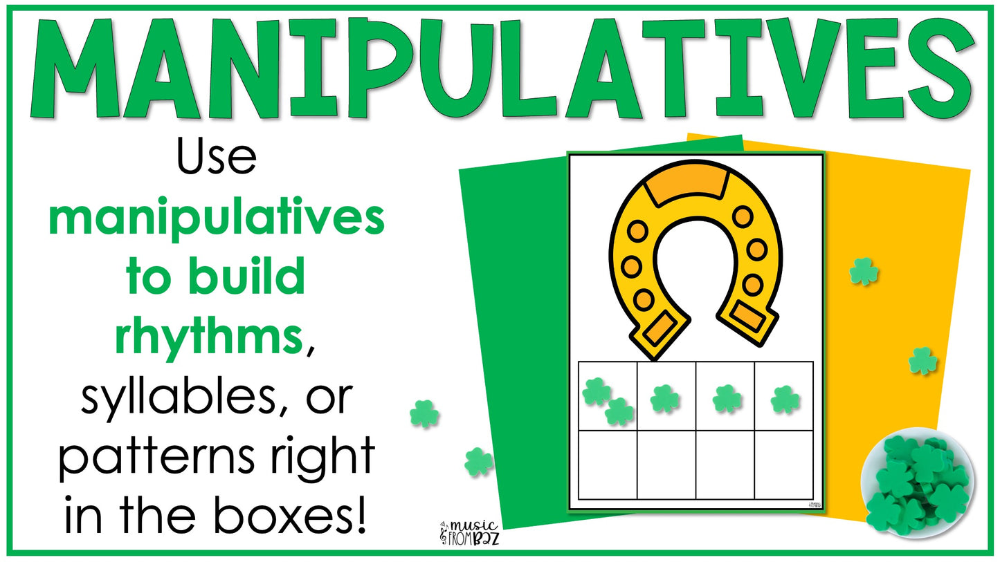 St. Patrick's Day Elementary Music Lesson - Rhythm Worksheet Activity