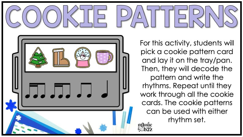Seasonal Rhythm Cookies BUNDLE Elementary Music Centers Game Craft Composition