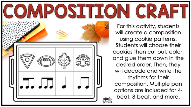 Thanksgiving Rhythm Cookies Elementary Music Centers Game Craft Composition