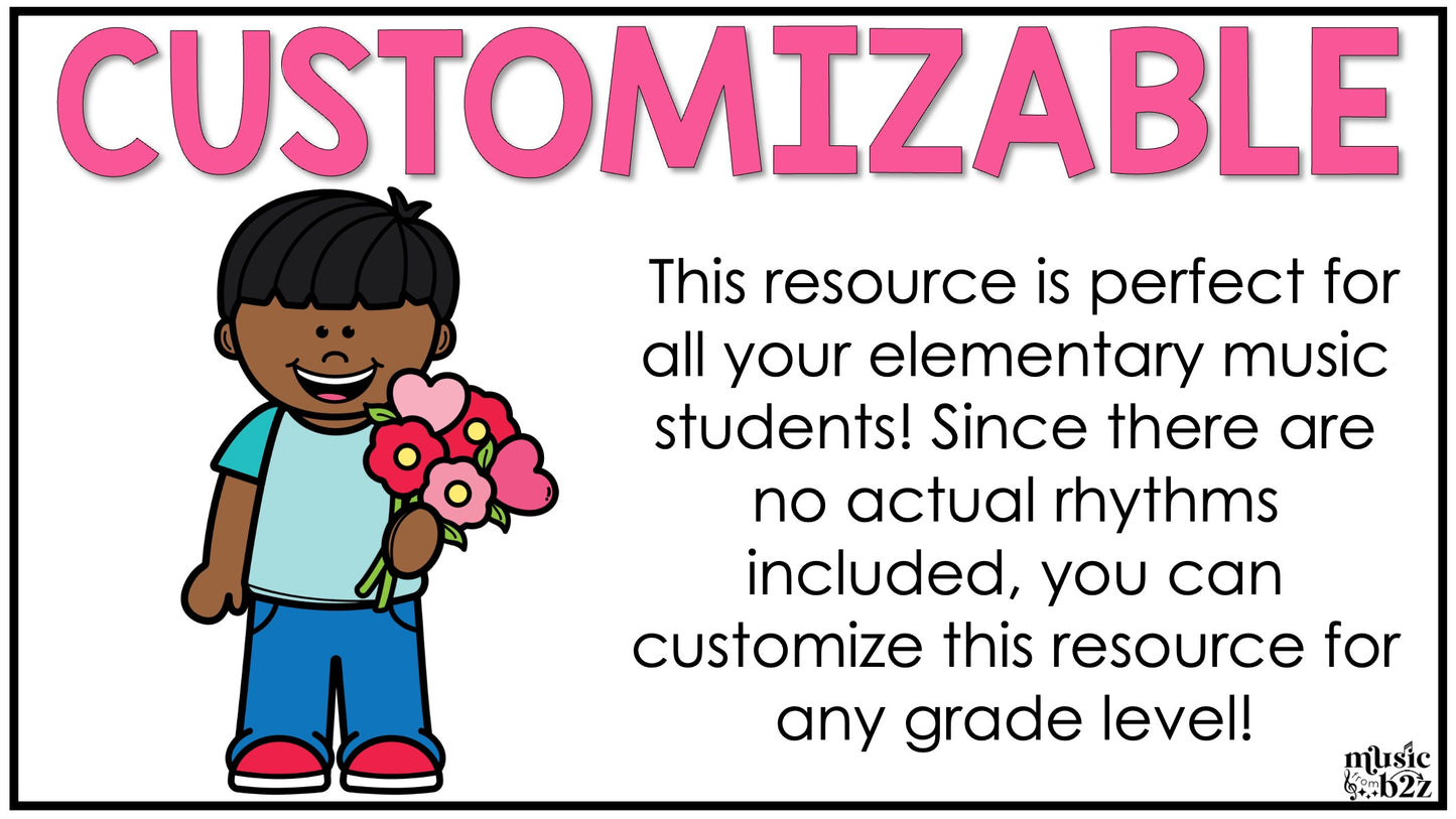 Valentines Day Music Rhythm Craft Elementary Music Centers Activities Sub Plans