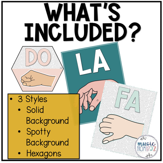 Music Classroom Decor - Solfege Hand Signs - Modern Oasis