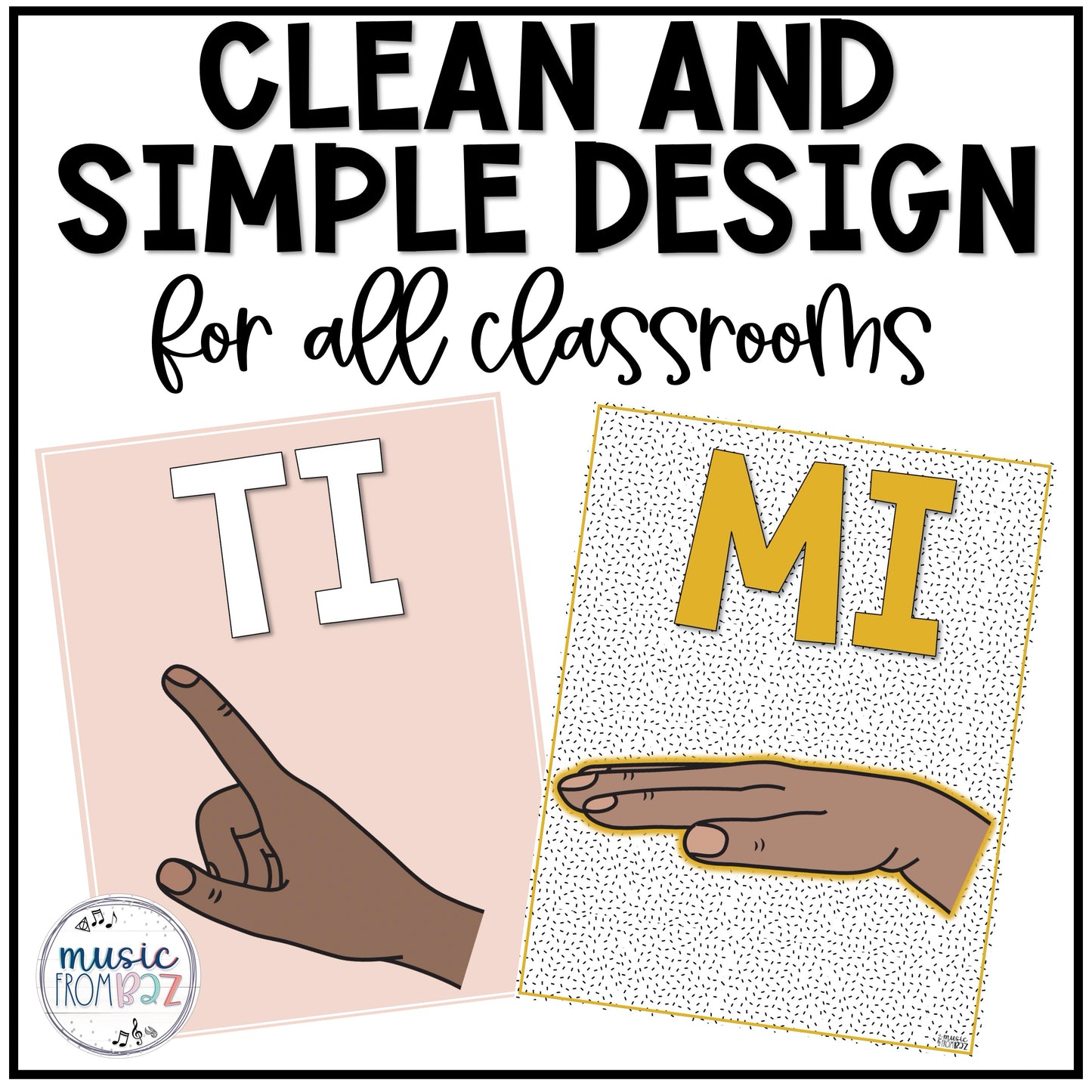 Music Classroom Decor - Solfege Hand Signs - Modern Oasis