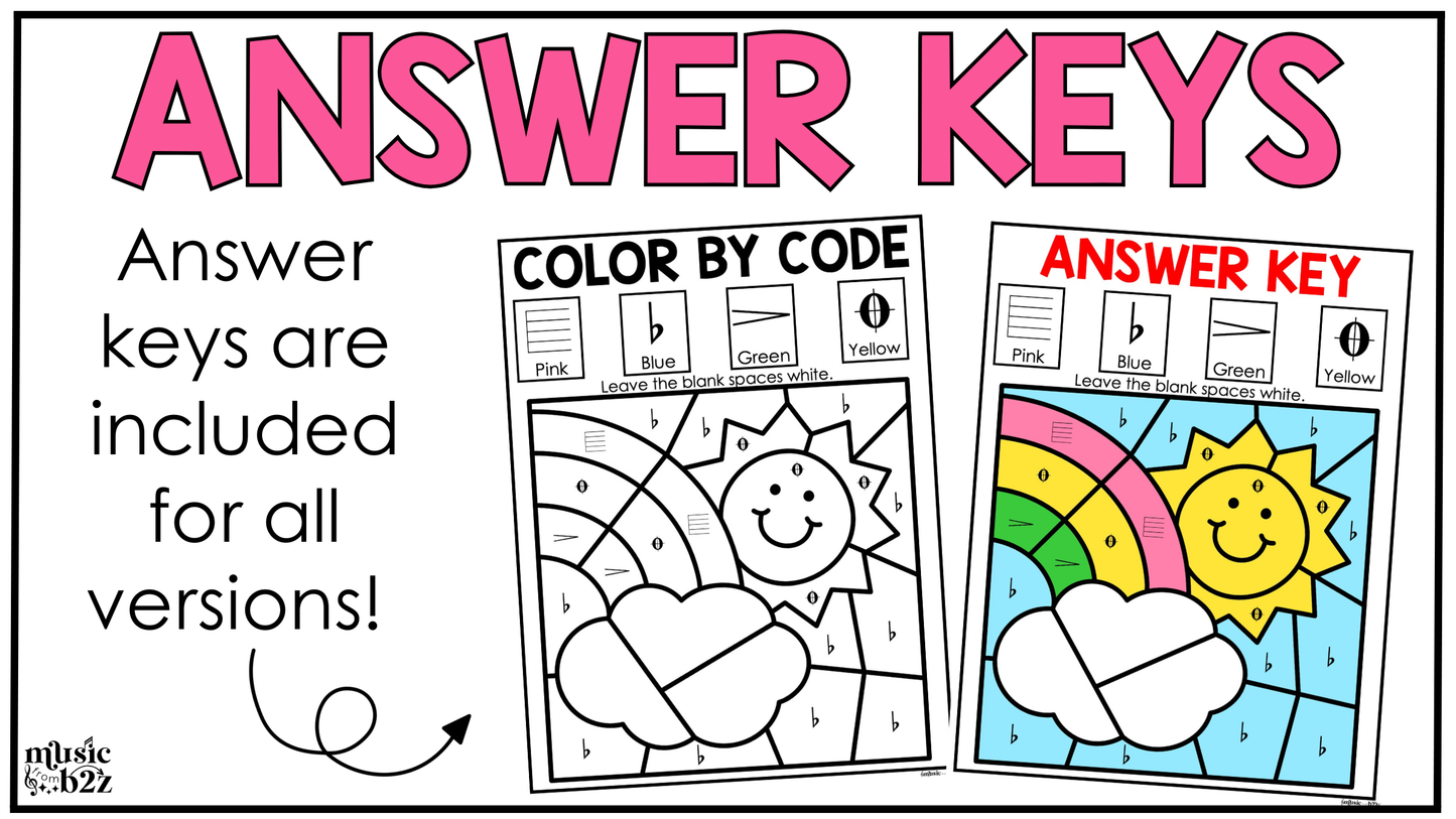 Spring Music Coloring Color by Note Spring Music Worksheets Music Symbols