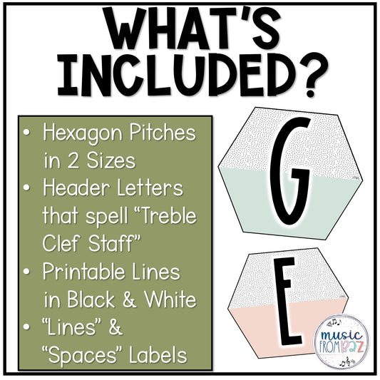 Music Classroom Decor - Treble Clef Bulletin Board - Modern Oasis