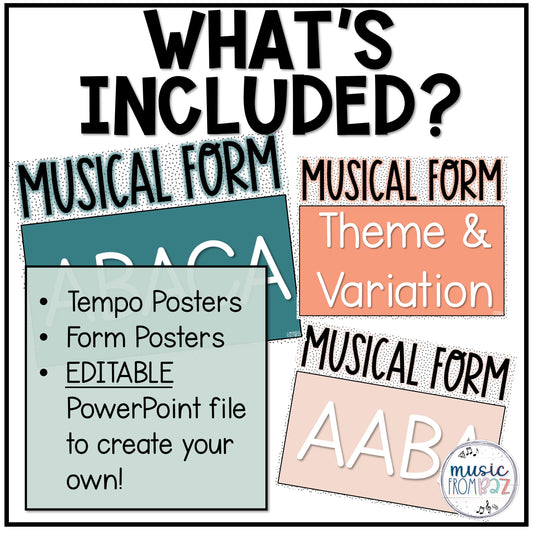 Music Classroom Decor - Tempo & Form Posters - Modern Oasis
