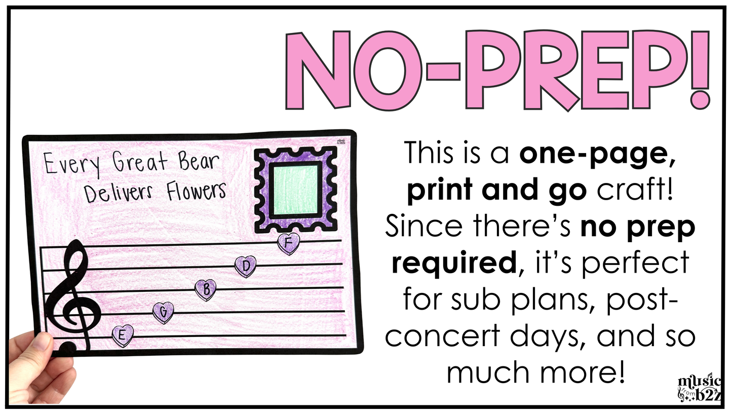 Valentines Day Music Craft Music Bulletin Board February Music Sub Plans