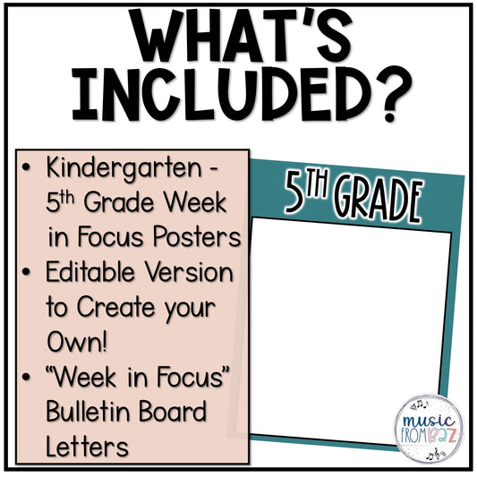 Music Classroom Decor - Week in Focus - Music I Can Posters - Modern Oasis