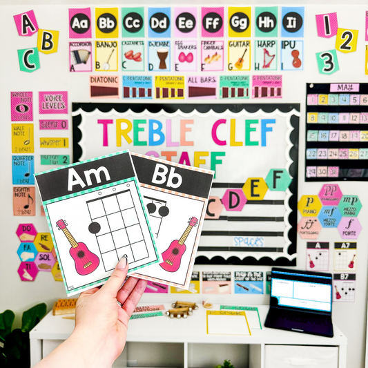 Ukulele Chord Chart Posters Elementary Music Classroom Decor