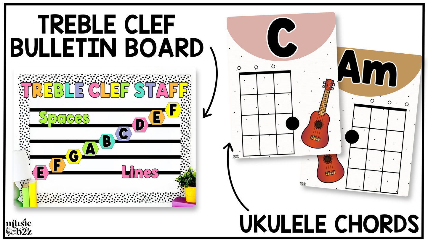 Neutral Music Classroom Decor BUNDLE Music Posters Bulletin Board