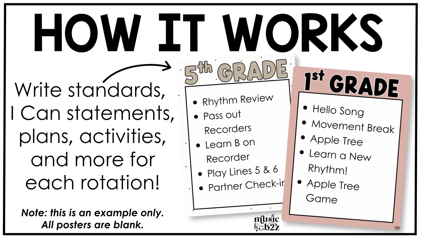 Neutral Week in Focus Wall I Can Posters Elementary Music Classroom Decor