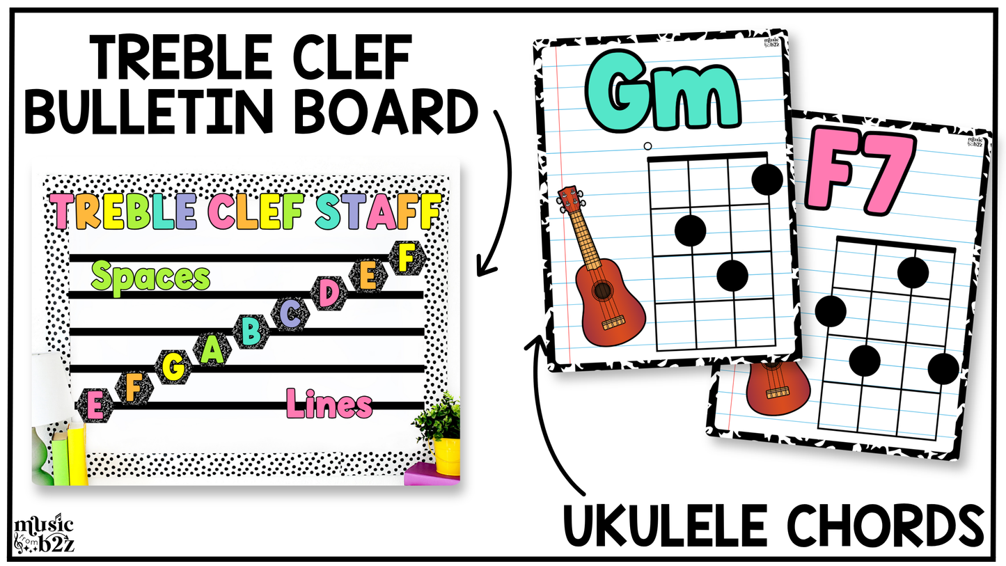 Bright Composition Music Classroom Decor BUNDLE Music Posters Bulletin Board
