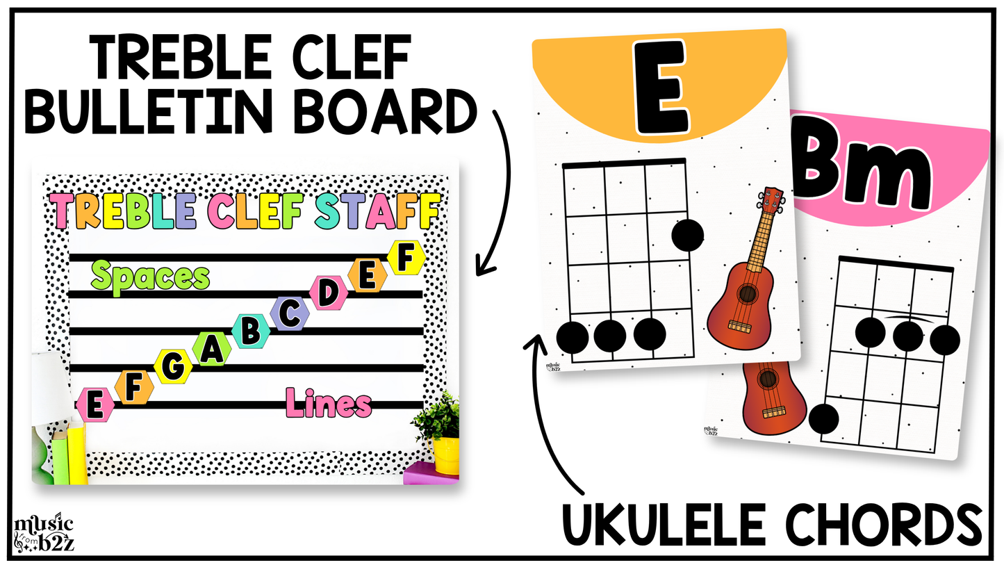 Bright Music Classroom Decor BUNDLE Music Posters Bulletin Board