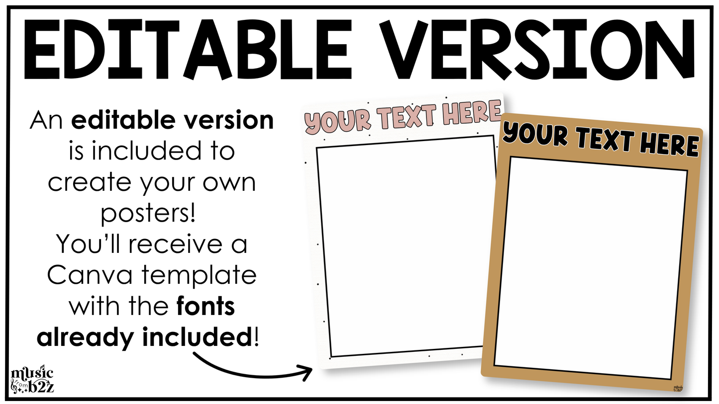 Neutral Week in Focus Wall I Can Posters Elementary Music Classroom Decor