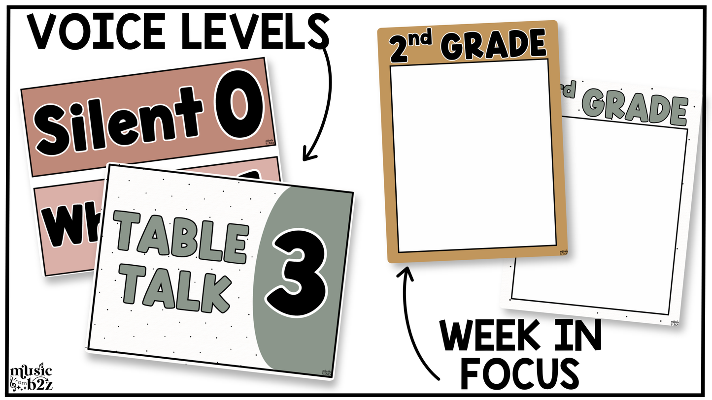Neutral Music Classroom Decor BUNDLE Music Posters Bulletin Board