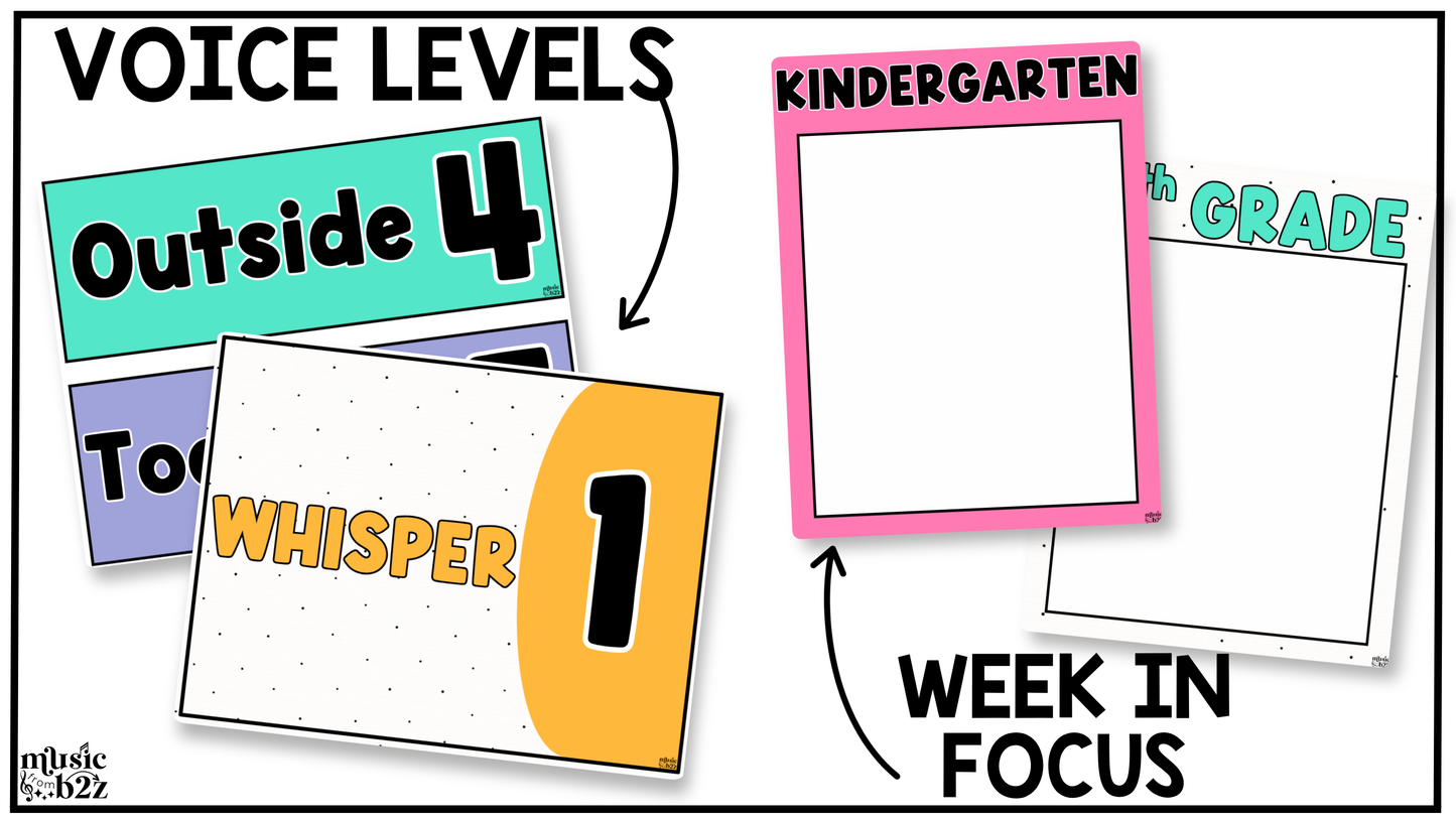 Bright Music Classroom Decor BUNDLE Music Posters Bulletin Board