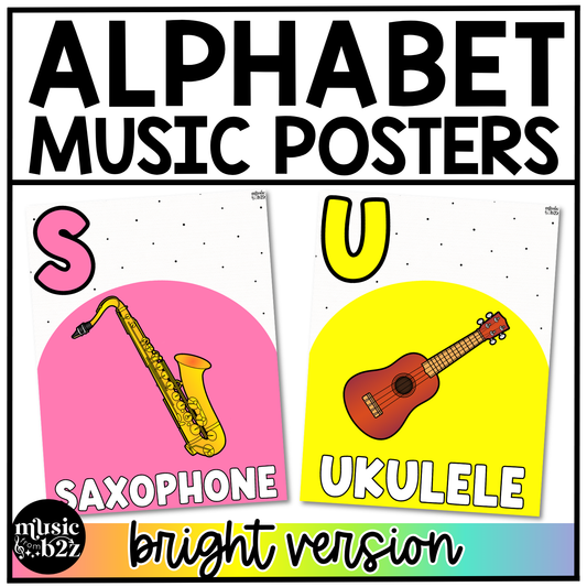 Bright Music Alphabet Posters Music Classroom Decor Instrument Music Posters