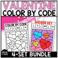 Valentine's Day Music Coloring Page BUNDLE Color by Note Music Worksheets