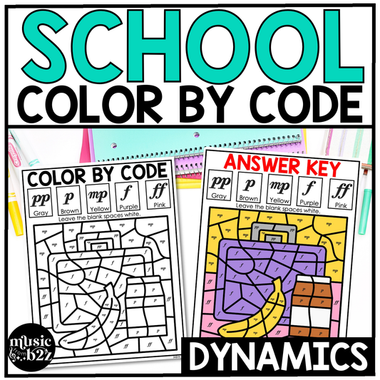 Back to School Music Coloring Pages Color by Note Music Worksheets Dynamics