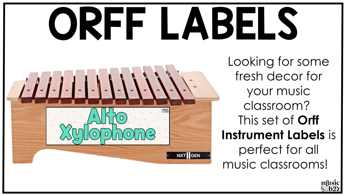 Bright Orff Instrument Labels Elementary Music Classroom Decor Music Posters
