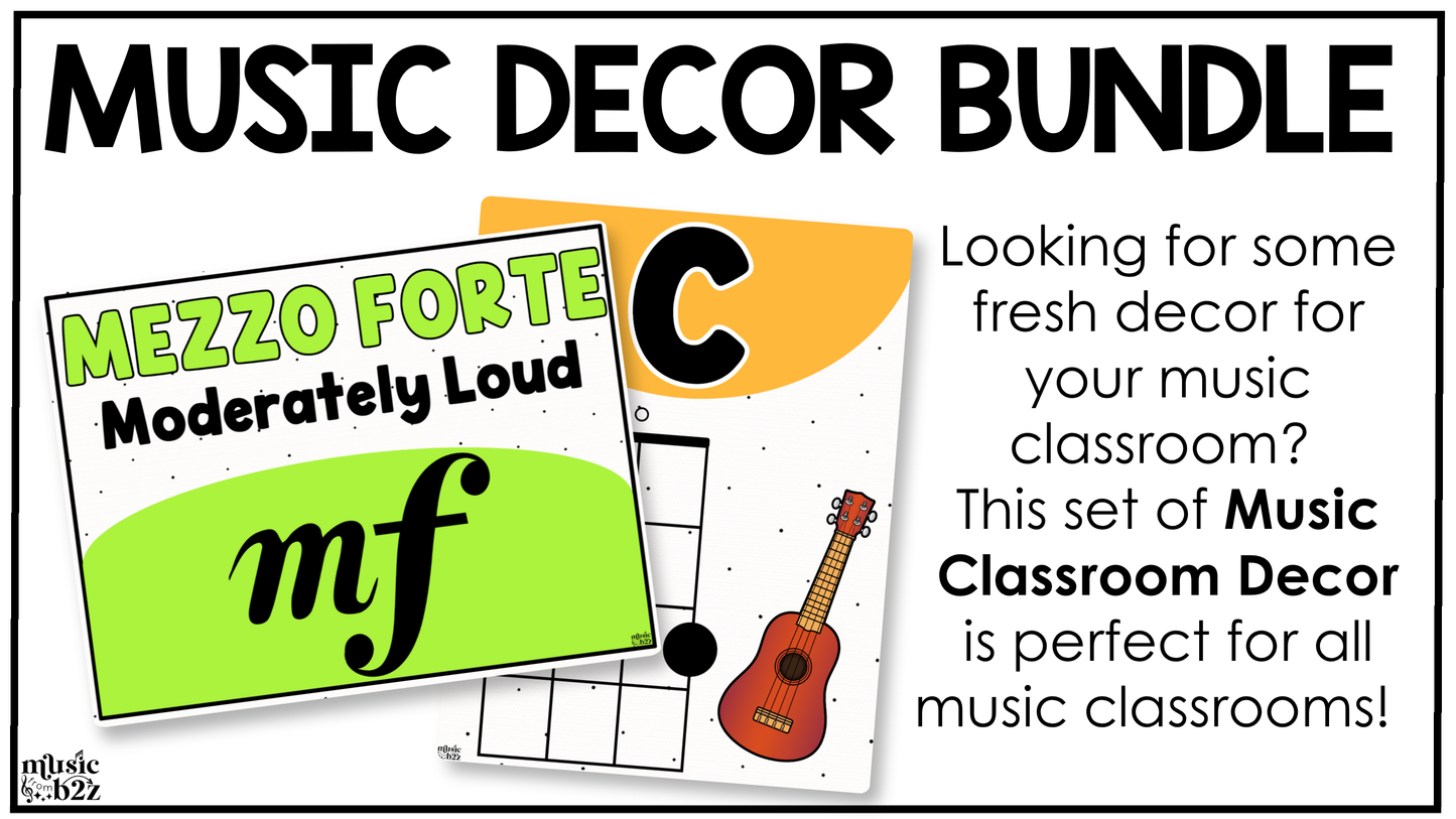 Bright Music Classroom Decor BUNDLE Music Posters Bulletin Board