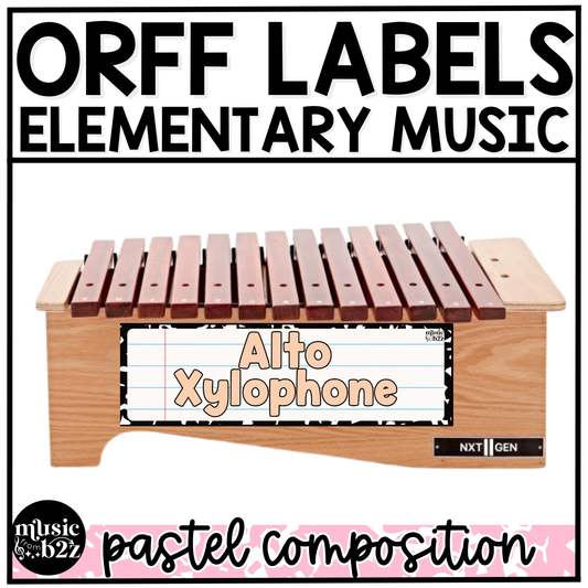 Pastel Composition Orff Instrument Labels Elementary Music Classroom Decor Music Posters