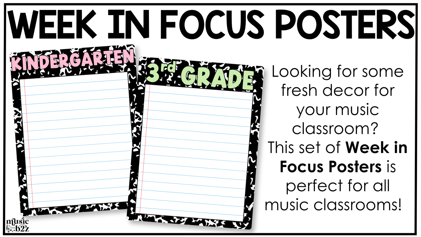 Pastel Composition Week in Focus Wall I Can Posters Elementary Music Classroom Decor