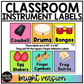Bright Classroom Instrument Labels Elementary Music Classroom Decor Organization