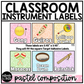 Pastel Composition Notebook Classroom Instrument Labels Music Classroom Decor
