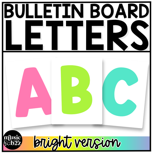 Bright Bulletin Board Letters Numbers Symbols Elementary Music Classroom Decor