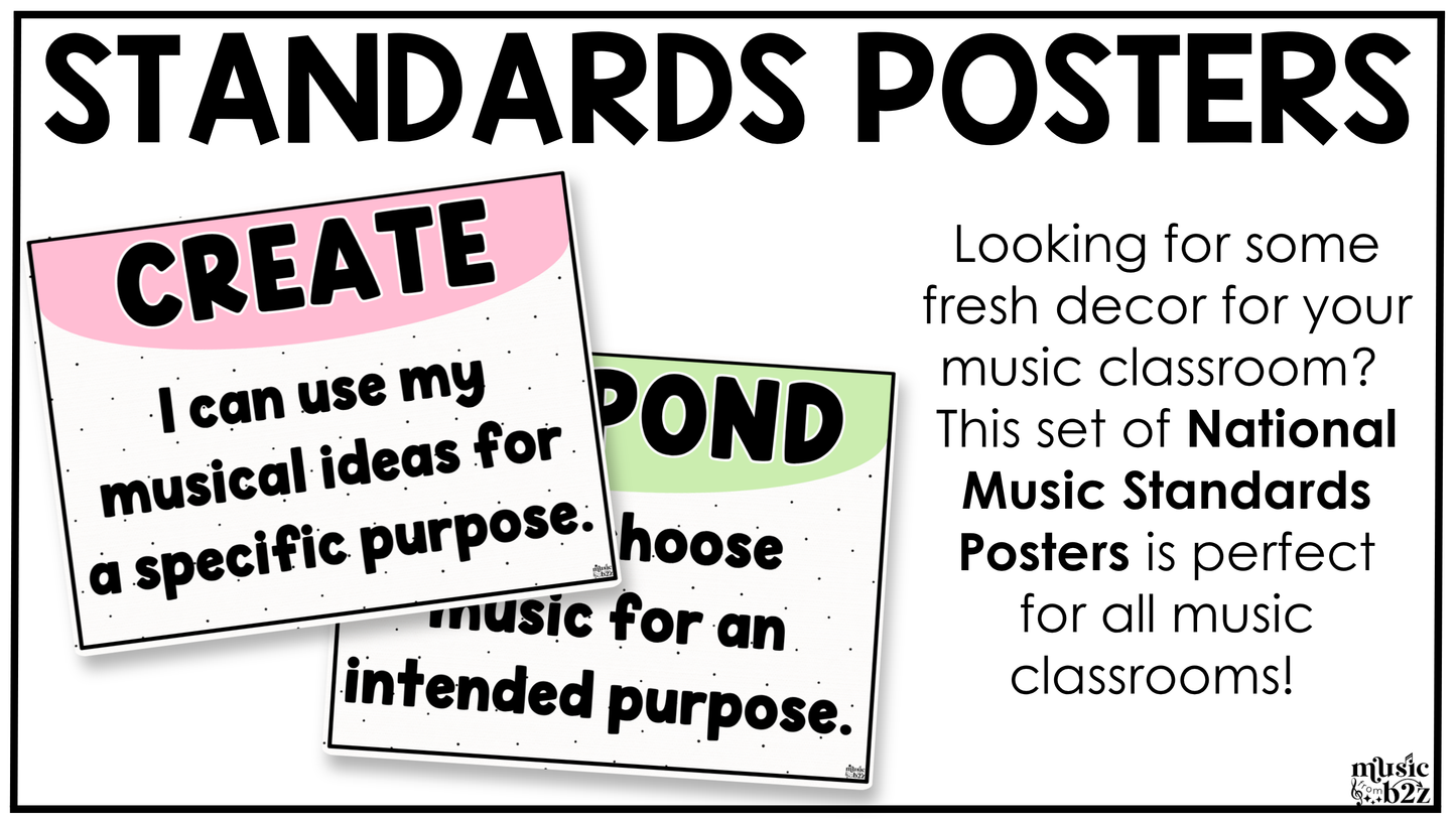 Pastel National Music Standards Posters Elementary Music Classroom Decor