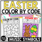 Easter Music Coloring Color by Note Spring Music Worksheets Music Symbols