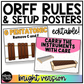 Bright Orff Instrument Rules & Setups Posters Elementary Music Classroom Decor