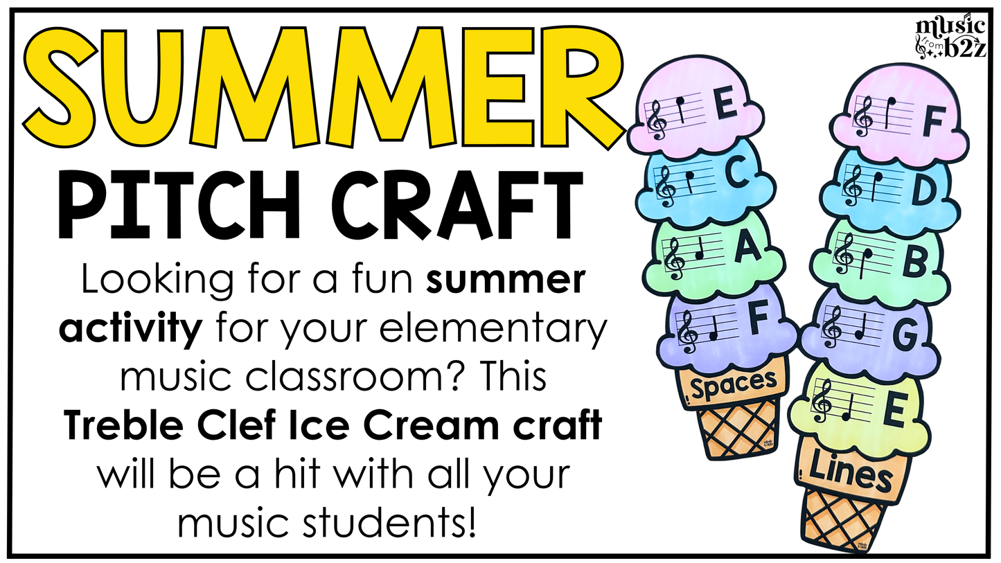 Summer Music Craft Music Bulletin Board Summer Music Sub Plans Treble Clef