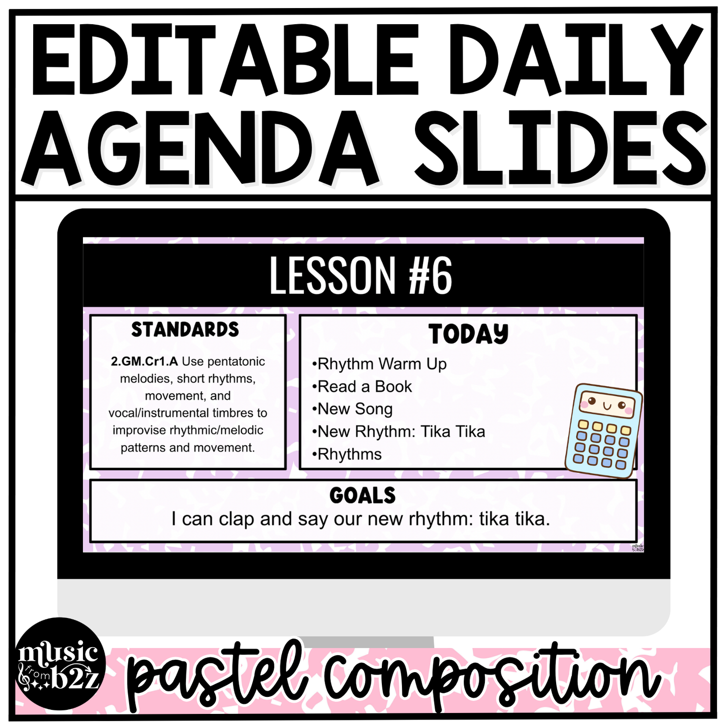 Pastel Composition Daily Agenda Slides Google Slides Elementary Music Lesson Plan Template