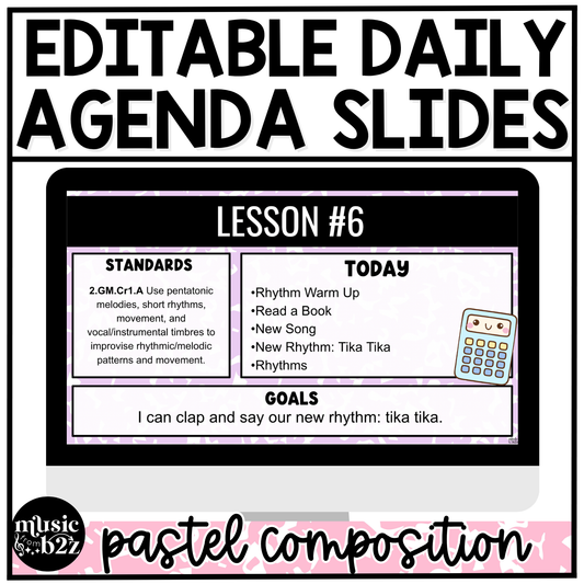 Pastel Composition Daily Agenda Slides Google Slides Elementary Music Lesson Plan Template