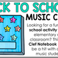 Back to School Music Craft Music Bulletin Board Elementary Music Treble Clef