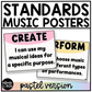 Pastel National Music Standards Posters Elementary Music Classroom Decor