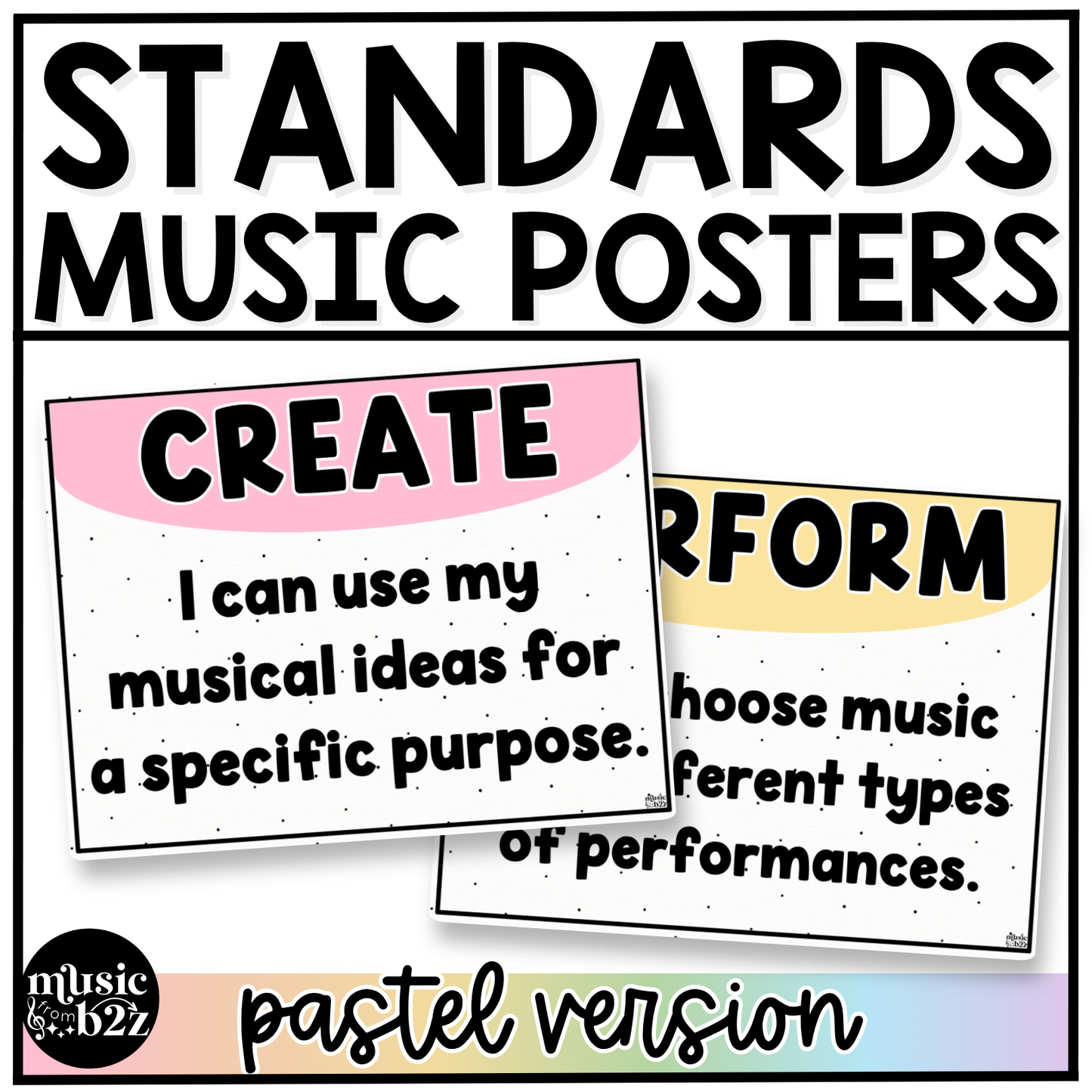 Pastel National Music Standards Posters Elementary Music Classroom Decor