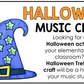 Halloween Music Craft Music Bulletin Board Elementary Music Treble Clef Sub Plan