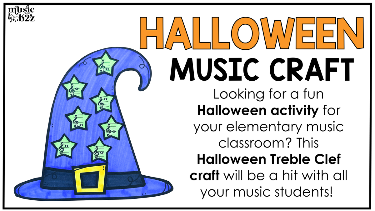 Halloween Music Craft Music Bulletin Board Elementary Music Treble Clef Sub Plan
