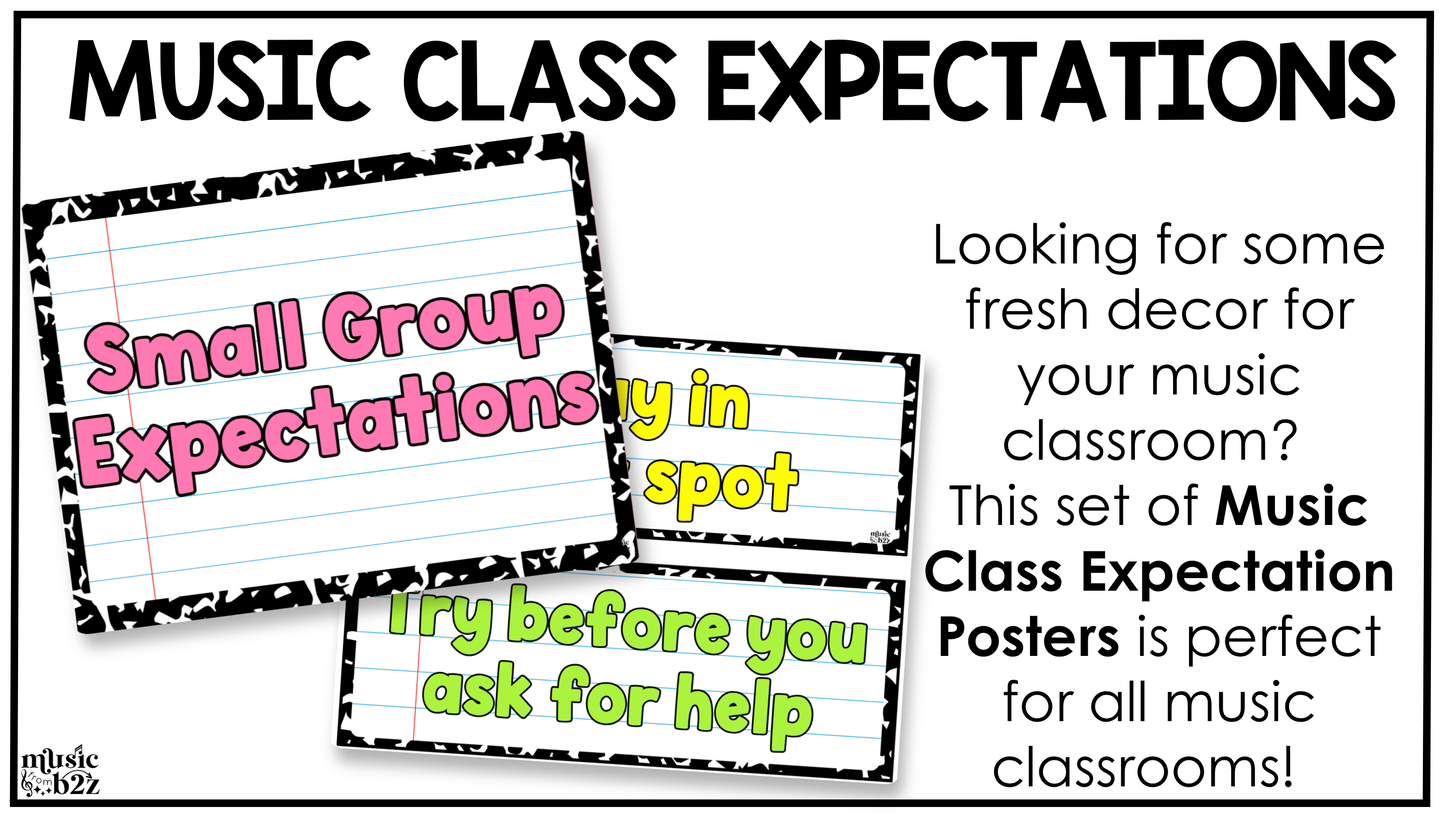 Bright Composition Music Rules & Expectations Posters Elementary Music Classroom Decor