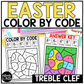 Easter Music Coloring Pages Color by Note Spring Music Worksheets Treble Clef