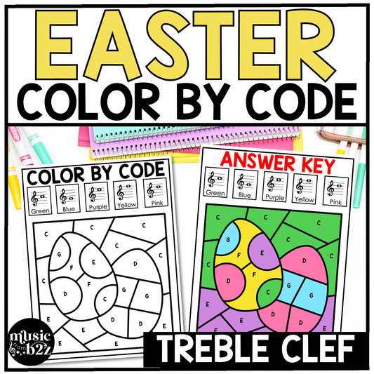 Easter Music Coloring Pages Color by Note Spring Music Worksheets Treble Clef