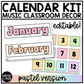 Pastel Calendar Kit Editable Elementary Music Classroom Decor Calendar Pieces